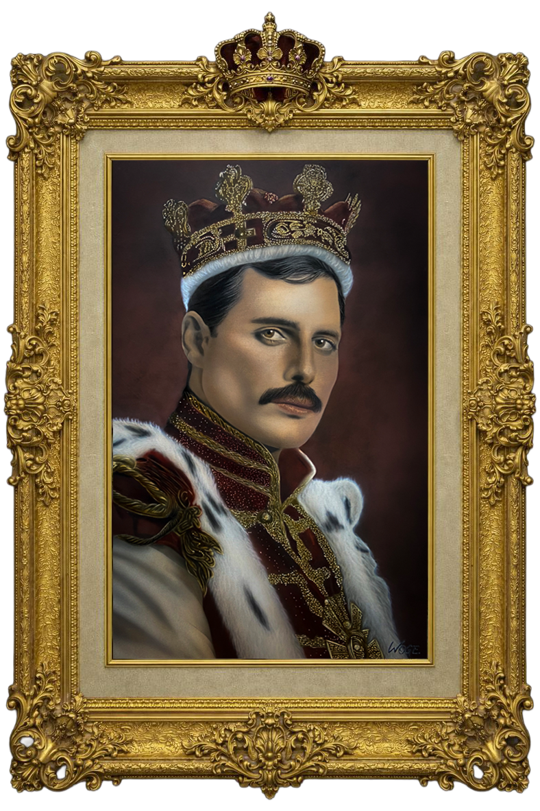 Ein Airbrusher verwendet ein Werkzeug, um das Gesicht einer Frau zu gestalten.